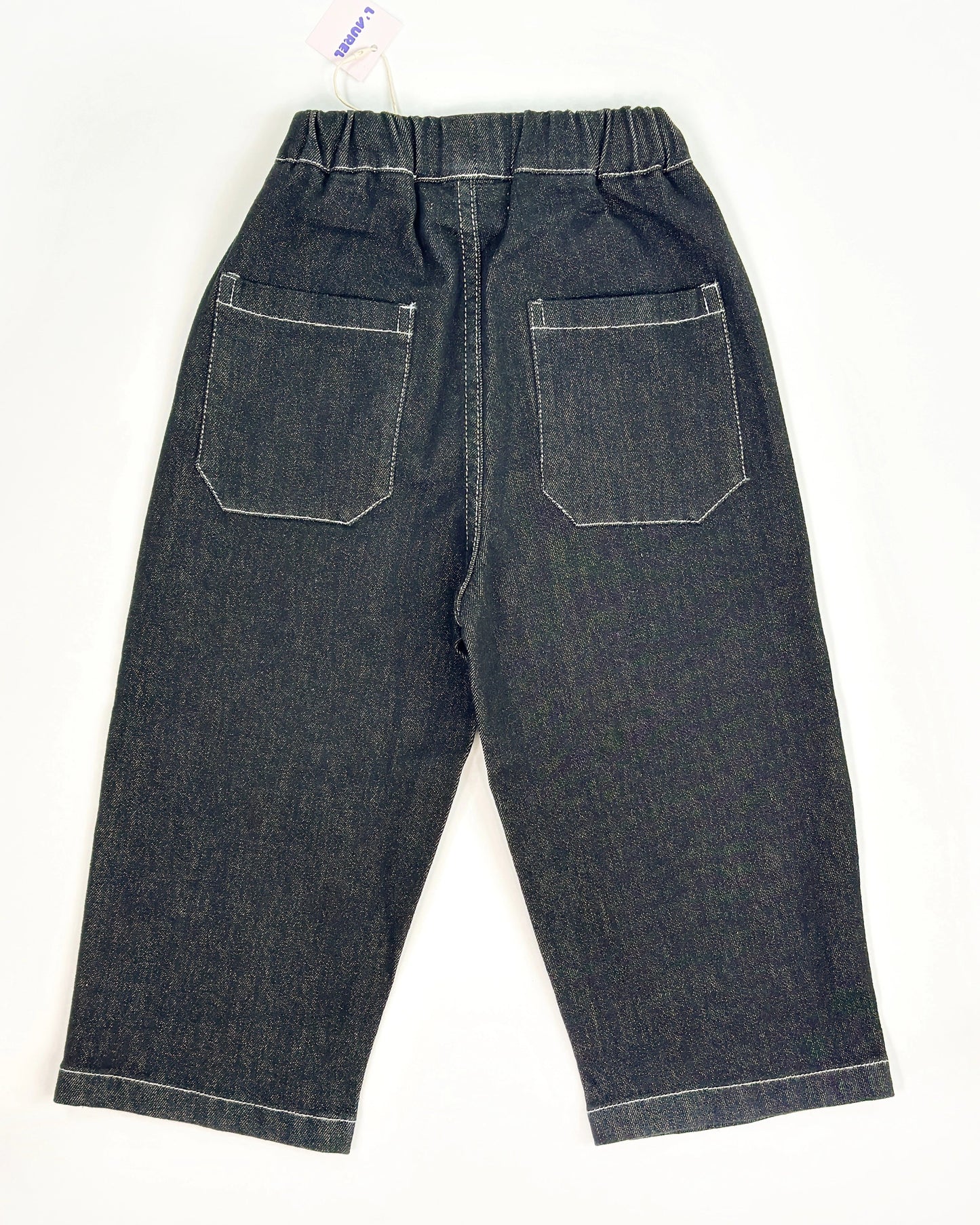 Dark wash easy-fit denim pants for kids
