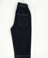 Easy-fit denim pants for kids in dark wash with elastic waistband
