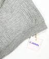 Gray cross-texture knit sweater for toddler boys with ribbed details and relaxed fit by Little Aurel.