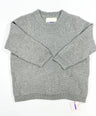 Gray cross-texture knit sweater for toddler boys with ribbed details and relaxed fit by Little Aurel.
