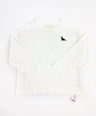 Oversized graphic longsleeve for kids in white with back print and small dinosaur detail